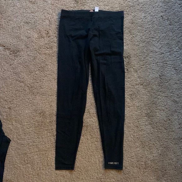 🎉 VICTORIAS SECRET Vintage Black Rhinestone Leggings, set of 2 - size S - Picture 2 of 5